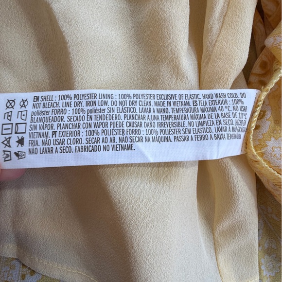 Forever 21 dress yellow size S ruffles paisley - Picture 5 of 10